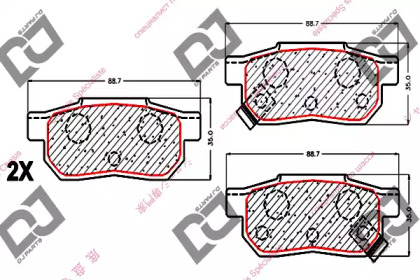 Комплект тормозных колодок DJ PARTS BP1746